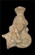 Fragment of an oil lamp in the form of Beset