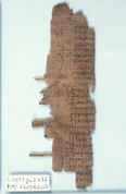 Fragment of the play Misoumenos by Menander (P.oxy 1605)