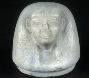 Canopic jar with a human head stopper