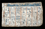 Tablet bearing hieroglyphic inscriptions