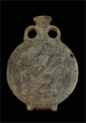 Flask depicting two love scenes