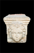 Pillar decorated with the head of the Medusa