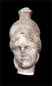 Head of Minerva wearing a helmet
