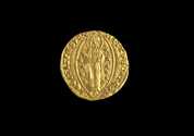 Gold Venetian Ducat depicting Saint Marc on one side and Christ on the other side 