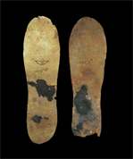 Pair of cartonnage sandals of a mummy 