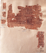 Papyrus bearing a literary text 