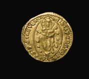 Gold Venetian Ducat depicting Saint Marc on one side and Christ on the other side